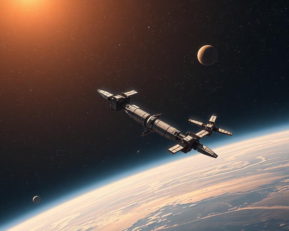 A vast expanse of the cosmos, teeming with celestial bodies and the ethereal glow of distant galaxies. In the center, a MrX space station, its sleek, angular design a testament to the latest advancements in robotic engineering. Hovering nearby, a trio of autonomous, AI-powered probes, their sensors scanning the endless void for signs of life and new discoveries. Bathed in the warm, diffuse light of the sun, the scene exudes a sense of wonder and technological progress, perfectly capturing the essence of "The Role of Robotics in Space Exploration".